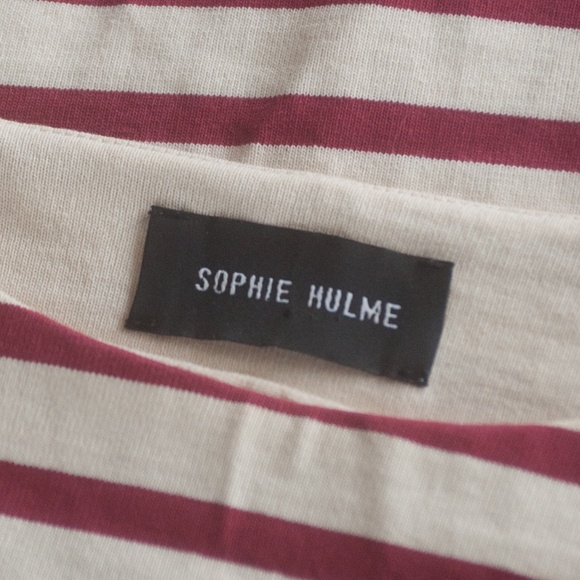 Sophie Hulme Burgundy Stripe Nautical Breton Top - Picture 3 of 10